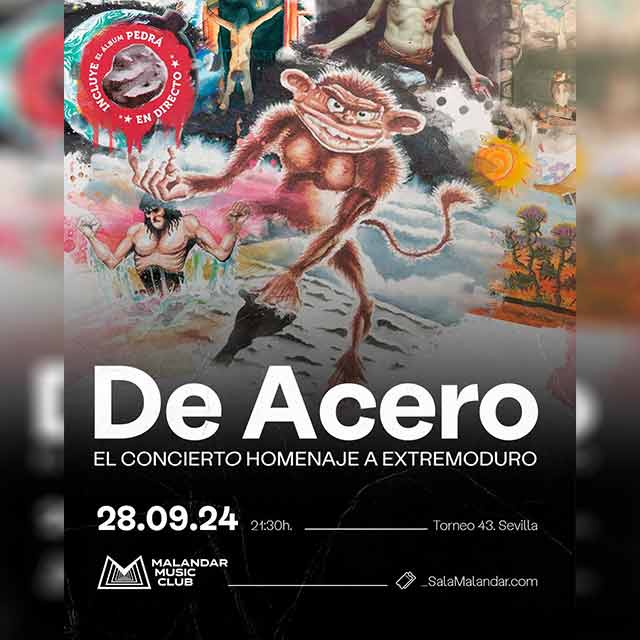 Concierto: De Acero en Malandar Sevilla 2024 1 El viernes 27 de septiembre de 2024 en la Sala Custom de Sevilla habrá un concierto de la banda Karavana de la gira de presentación del disco Entre amores y errores.