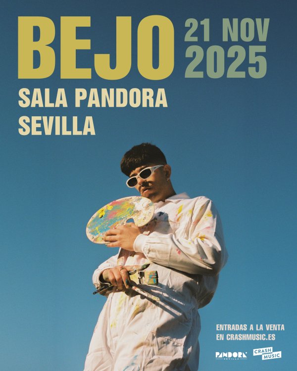 Concierto: Bejo en Sala Pandora 1 El viernes 21 de noviembre de 2025 en la sala Pandora de Sevilla concierto del artista canario Bejo en el que interpretará canciones de su carrera en solitario.