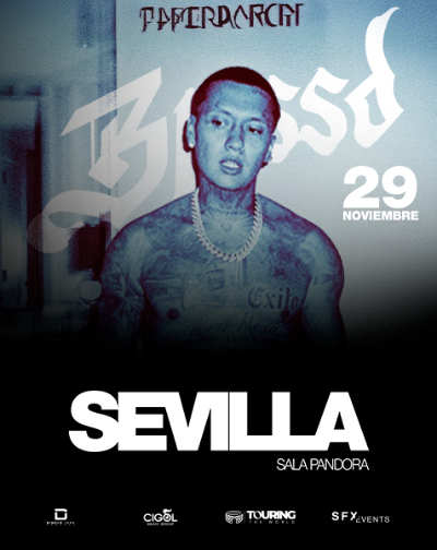 Concierto: Blessd en Sala Pandora 1 El sábado 29 de noviembre de 2025 en la sala Pandora de Sevilla concierto del artista colombiano de música urbana Blessd que está incluido dentro de su gira española.