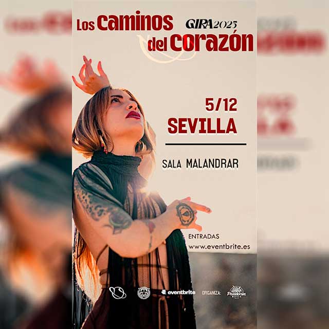 Concierto: María del Tango en Sala Malandar 1 El viernes 5 de diciembre de 2025 en la Sala Malandar de Sevilla habrá un concierto de María del Tango perteneciente a la gira de su primer disco Entre dos mundos.