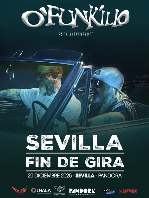 Concierto: O'Funk'illo en Sala Pandora 1 El sábado 20 de diciembre de 2025 en la sala Pandora de Sevilla concierto de la ba