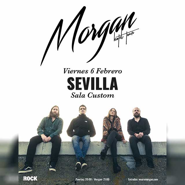 Concierto: Morgan en Sala Custom 2 El viernes 6 de febrero de 2026 en la Sala Custom de Sevilla habrá un concierto de la banda Morgan que forma parte de la gira de presentación del disco Hotel Morgan.