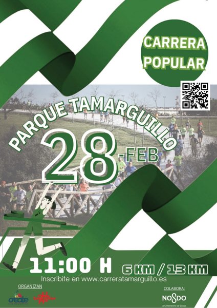 XIV Carrera Popular Parque Tamarguillo en Sevilla 3 Este próximo Día de Andalucía, cambia la tostada con aceite por las zapatillas. El Parque del Tamarguillo se viste de gala el 28 de febrero para acoger su XIV Carrera Popular, una fiesta del deporte al aire libre en el corazón de Sevilla Este.